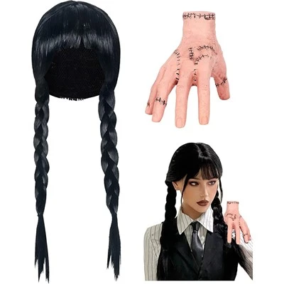 Trang phục Wednesday Addams kèm tóc giả